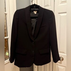 J Crew Factory Women's Black Crepe Blazer Work Suit Jacket B9367 Size 2